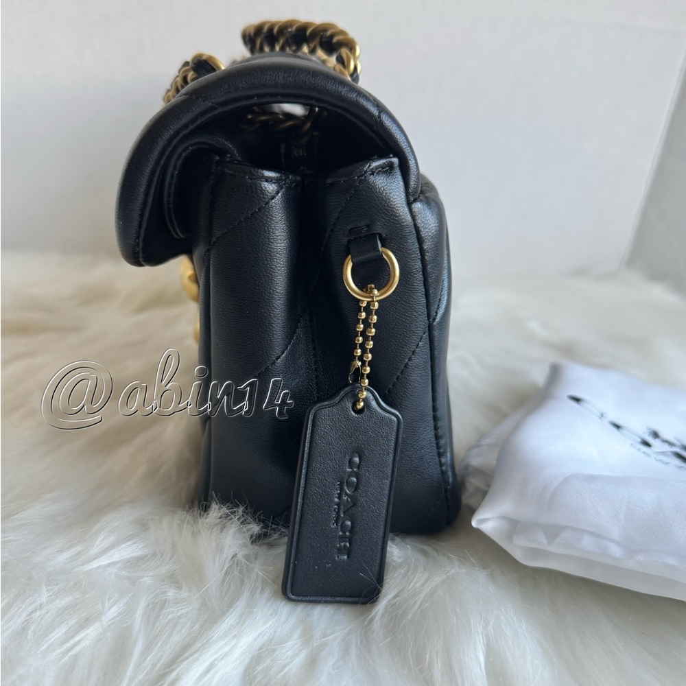 Coach Black Leather Tabby 26 with Pillow Quilting Shoulder Crossbody Bag - Picture 4 of 10